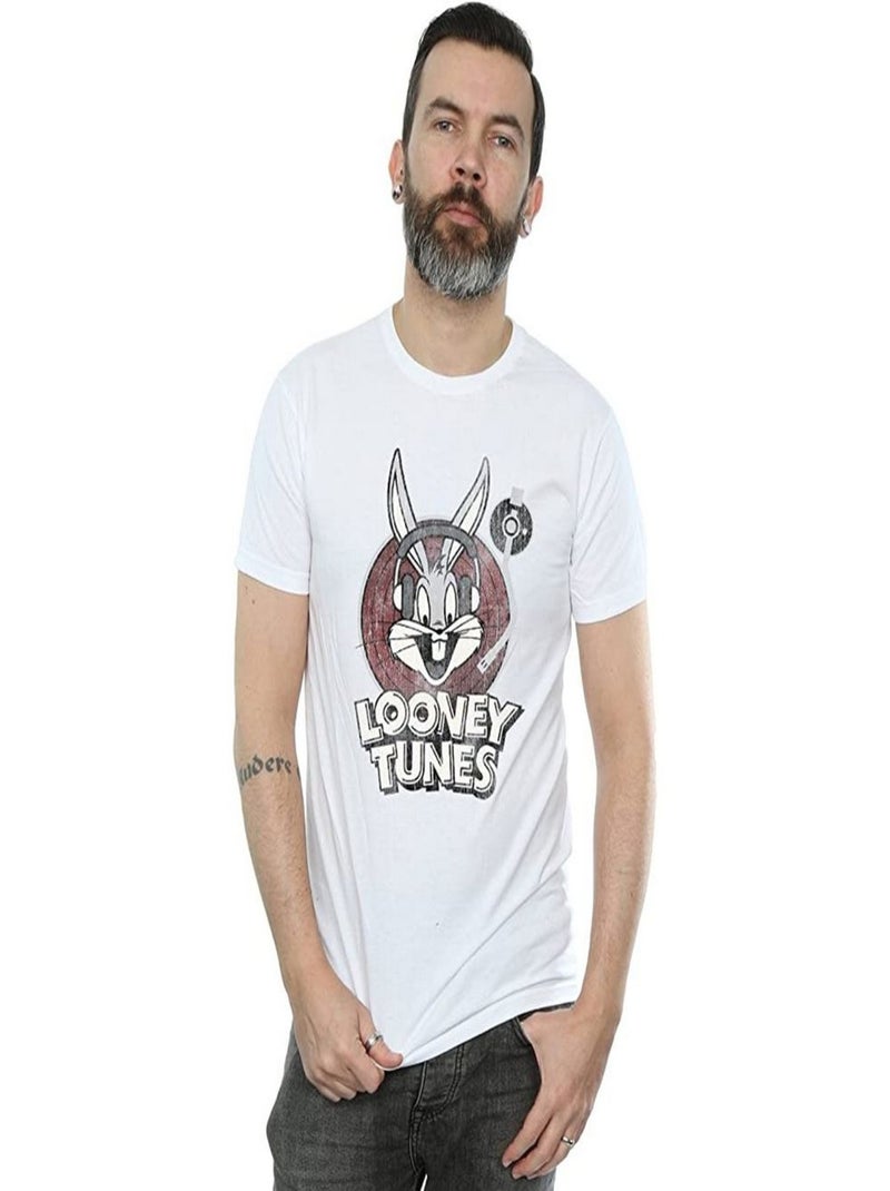 Looney Tunes - T-shirt motif Bugs Bunny motif/style logo (Bugs Bunny) Blanc - Kiabi