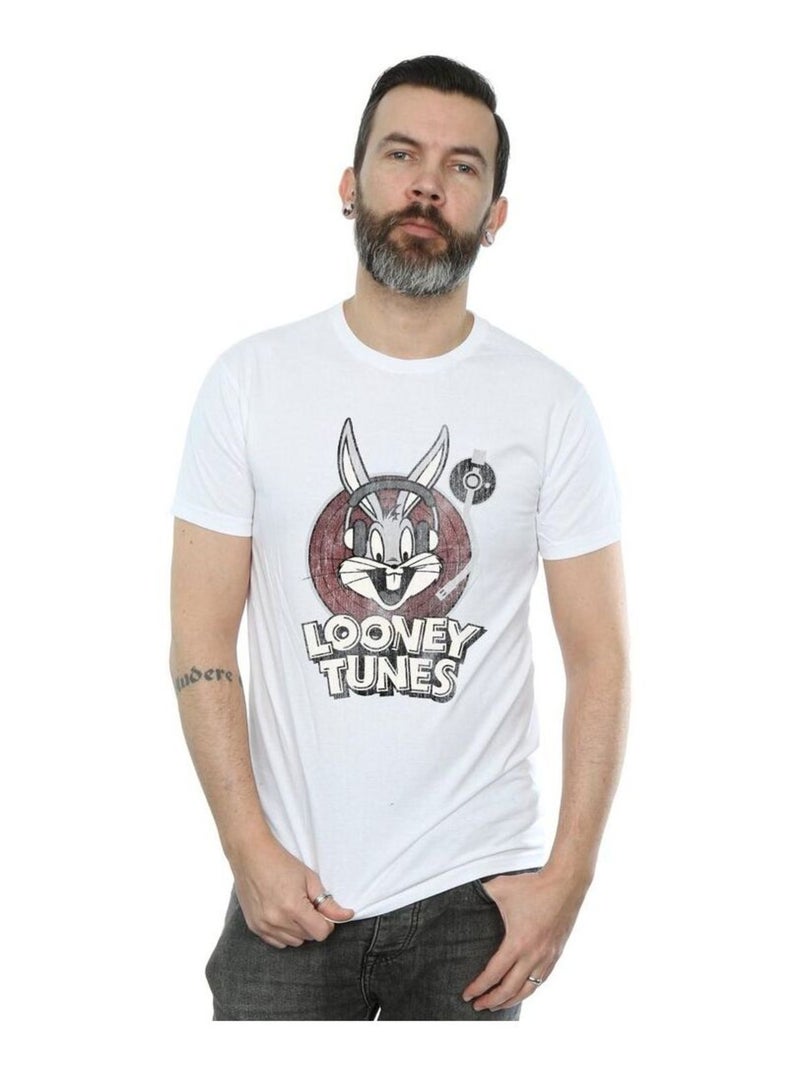 Looney Tunes - T-shirt motif Bugs Bunny motif/style logo (Bugs Bunny) Blanc - Kiabi