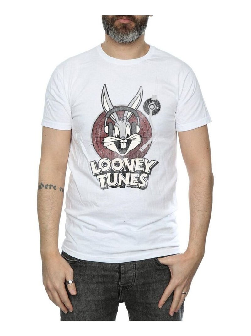 Looney Tunes - T-shirt motif Bugs Bunny motif/style logo (Bugs Bunny) Blanc - Kiabi