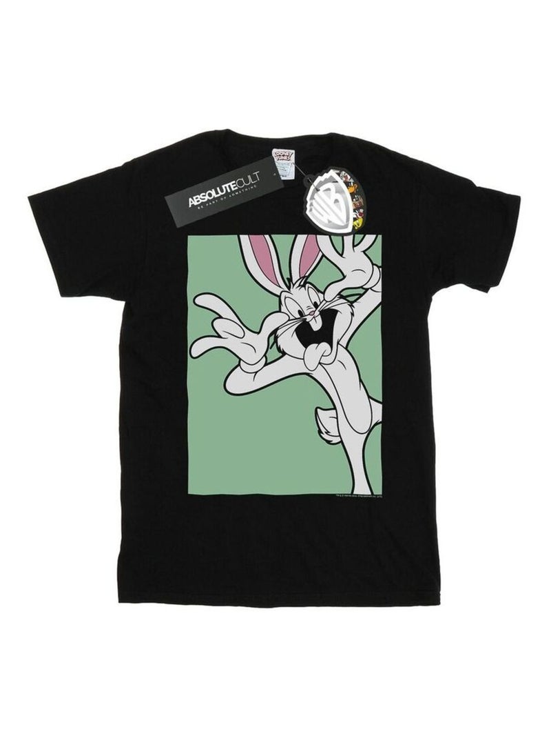 Looney Tunes - T-shirt motif Bugs Bunny motif/style visage amusant Noir - Kiabi