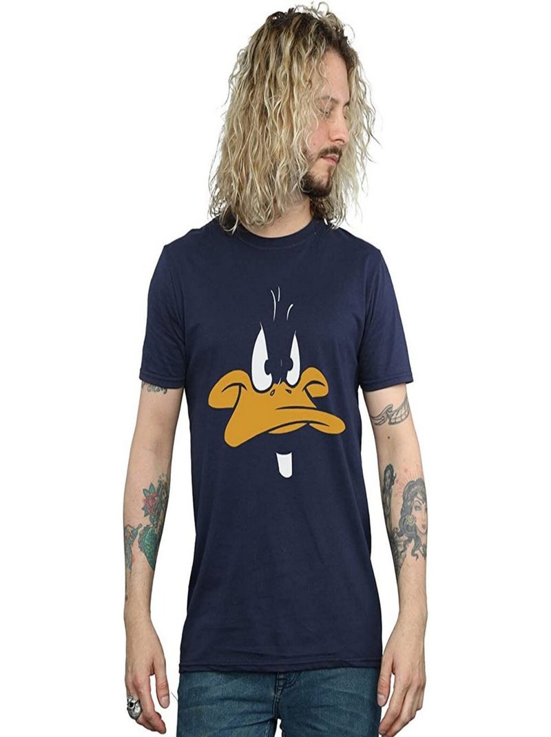 Looney Tunes - T-shirt motif Daffy Duck (Daffy Duck) Bleu marine - Kiabi