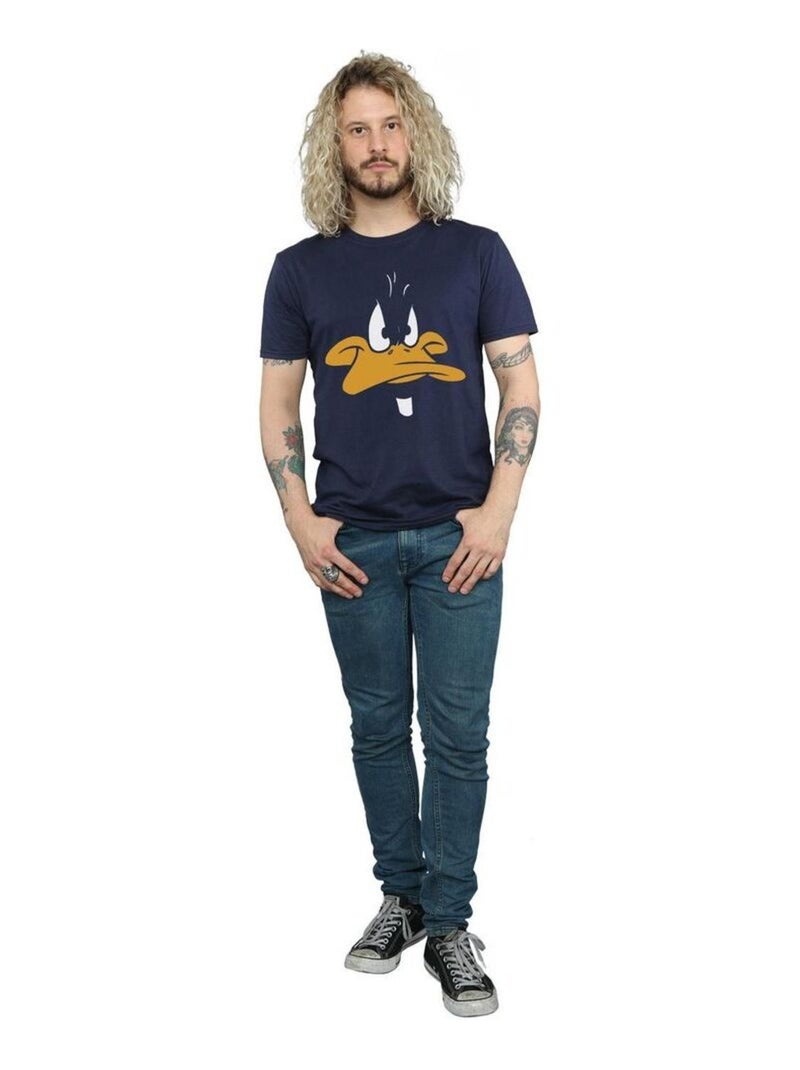 Looney Tunes - T-shirt motif Daffy Duck (Daffy Duck) Bleu marine - Kiabi