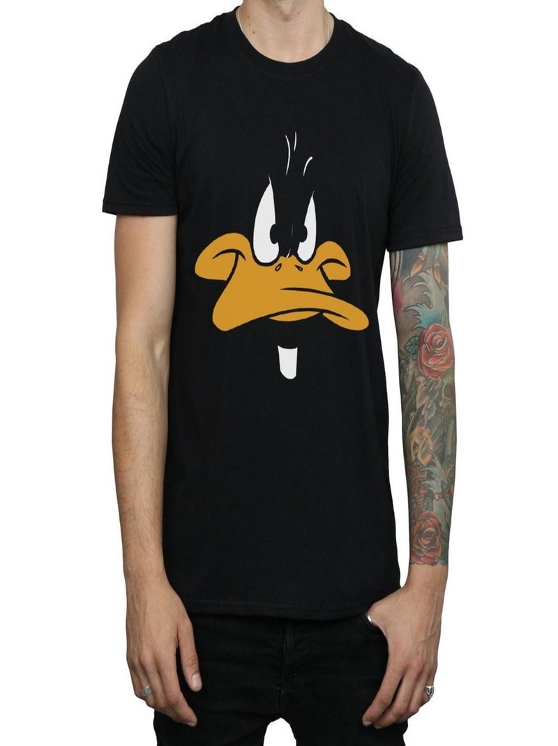 Looney Tunes - T-shirt motif Daffy Duck (Daffy Duck) Noir - Kiabi