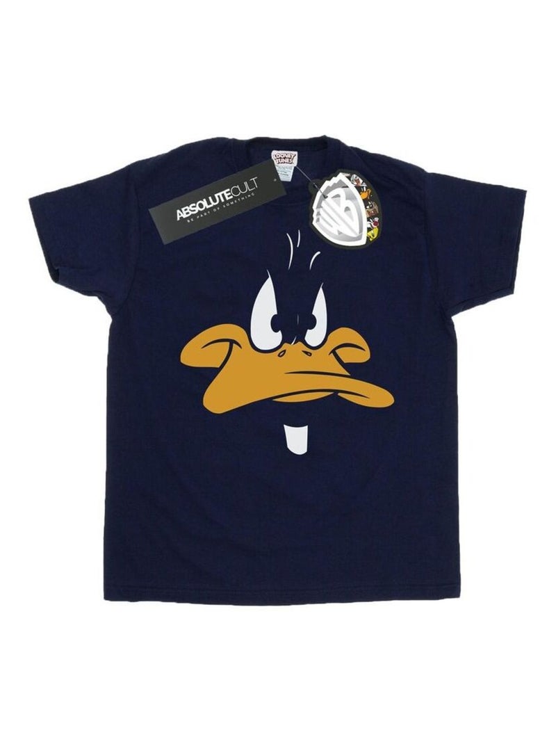 Looney Tunes - T-shirt motif Daffy Duck motif/style visage (Daffy Duck) Bleu marine - Kiabi