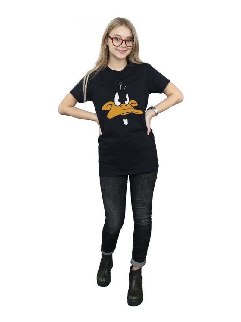 Looney Tunes - T-shirt motif Daffy Duck motif/style visage (Daffy Duck) Noir - Kiabi