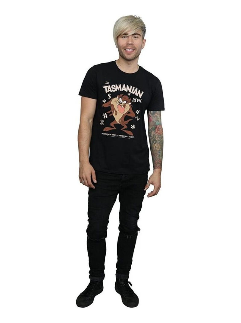 Looney Tunes - T-shirt motif Diable de Tasmanie style rétro (Diable de Tasmanie) Noir - Kiabi