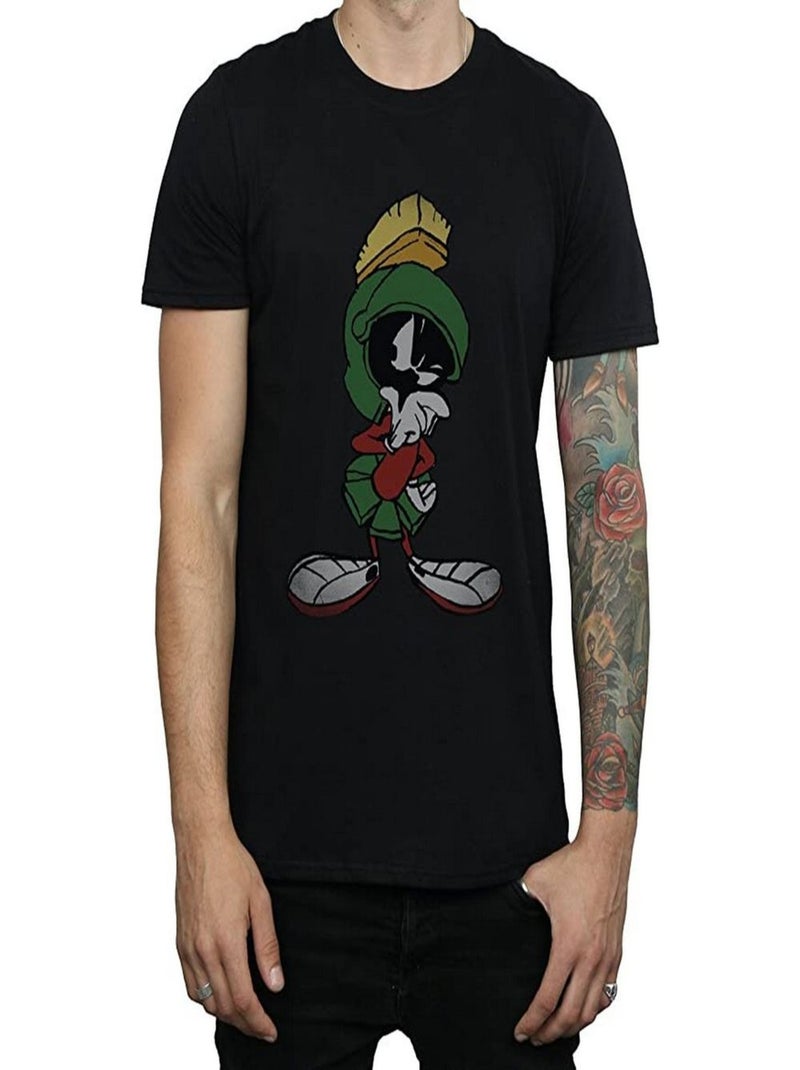 Looney Tunes - T-shirt motif Marvin le martien motif/style pose (Marvin le martien) Noir - Kiabi