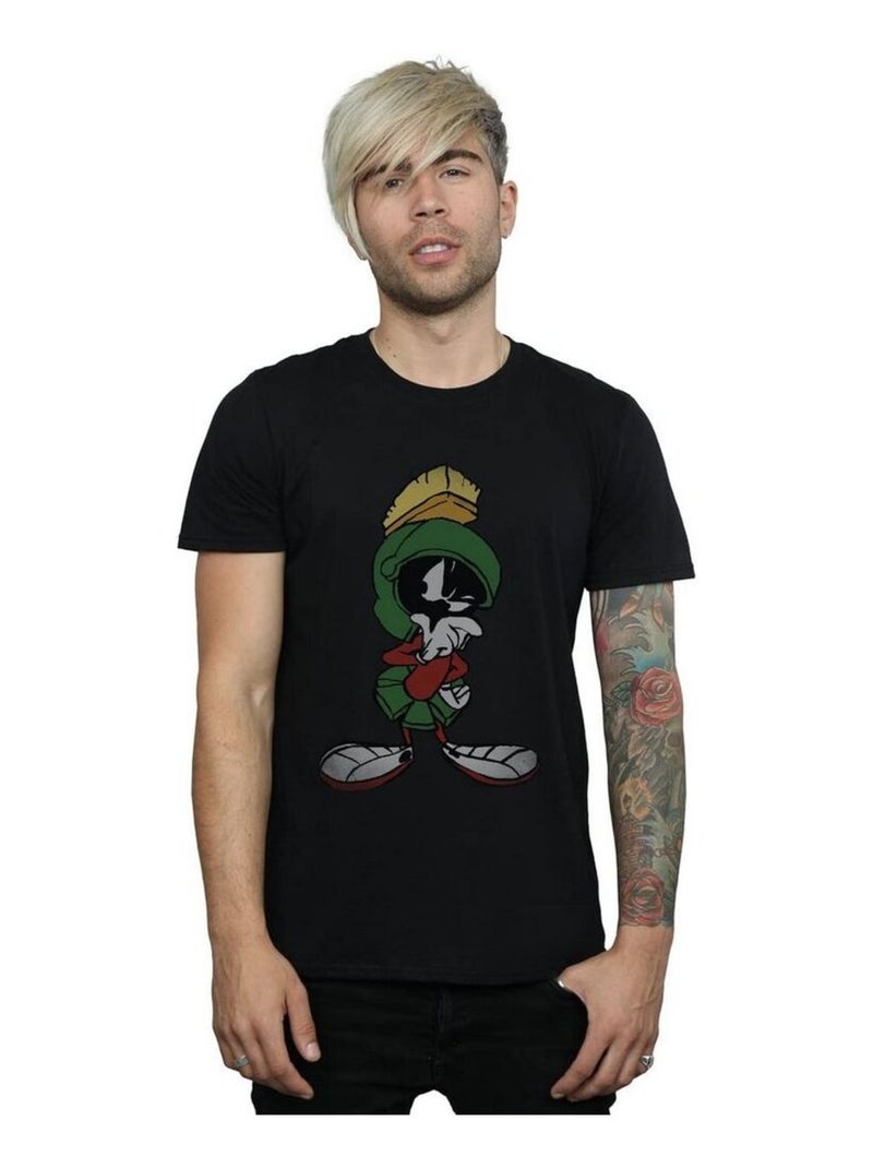 Looney Tunes - T-shirt motif Marvin le martien motif/style pose (Marvin le martien) Noir - Kiabi