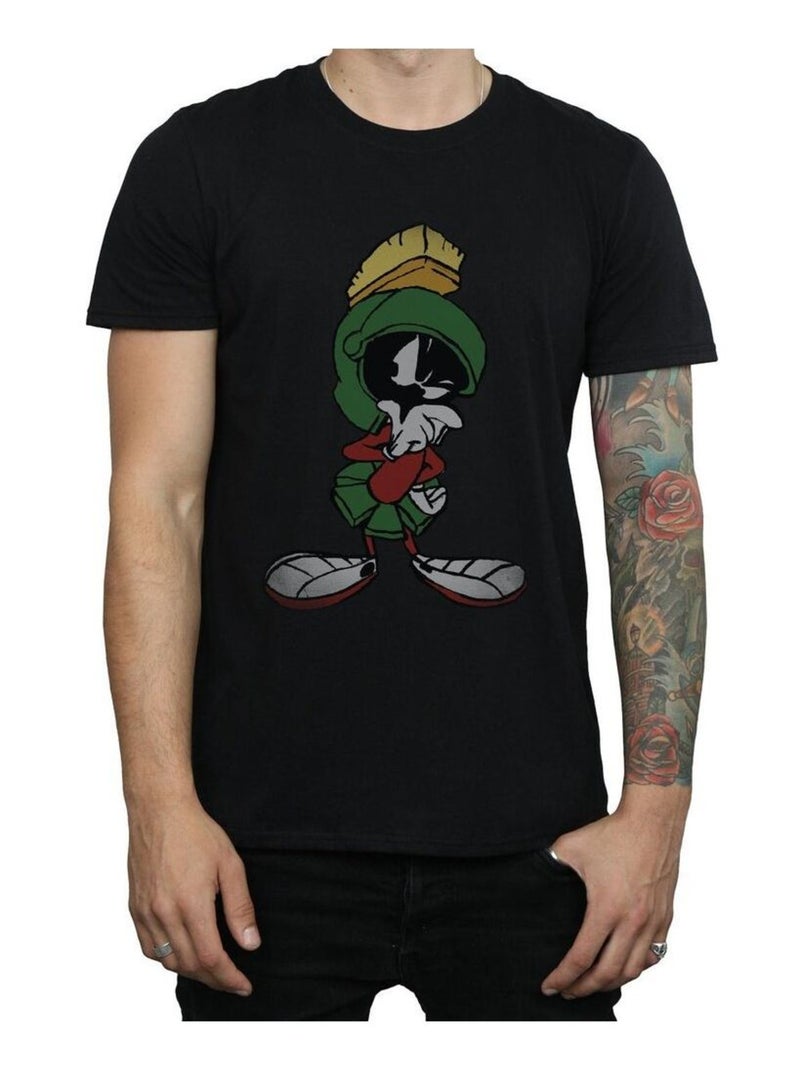 Looney Tunes - T-shirt motif Marvin le martien motif/style pose (Marvin le martien) Noir - Kiabi