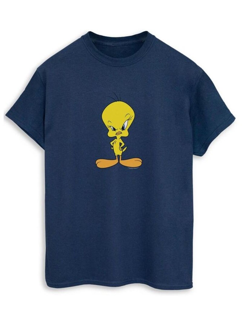 Looney Tunes - T-shirt motif Titi ANGRY (Titi) Bleu marine - Kiabi