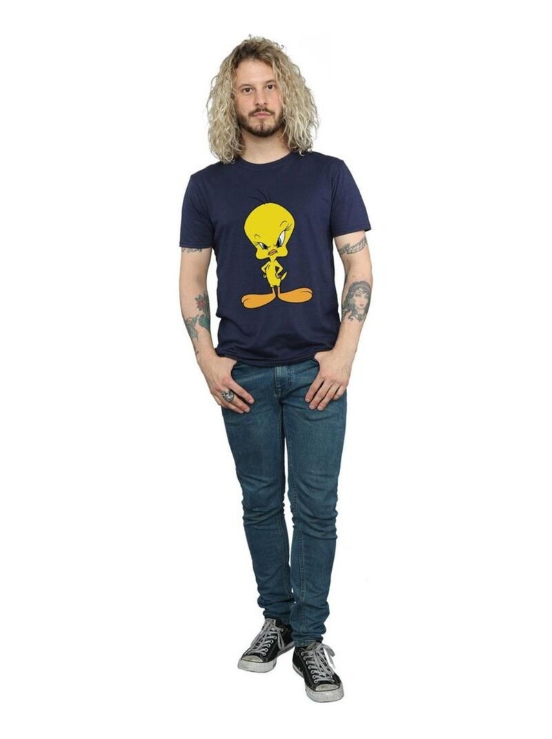 Looney Tunes - T-shirt motif Titi ANGRY (Titi) Bleu marine - Kiabi