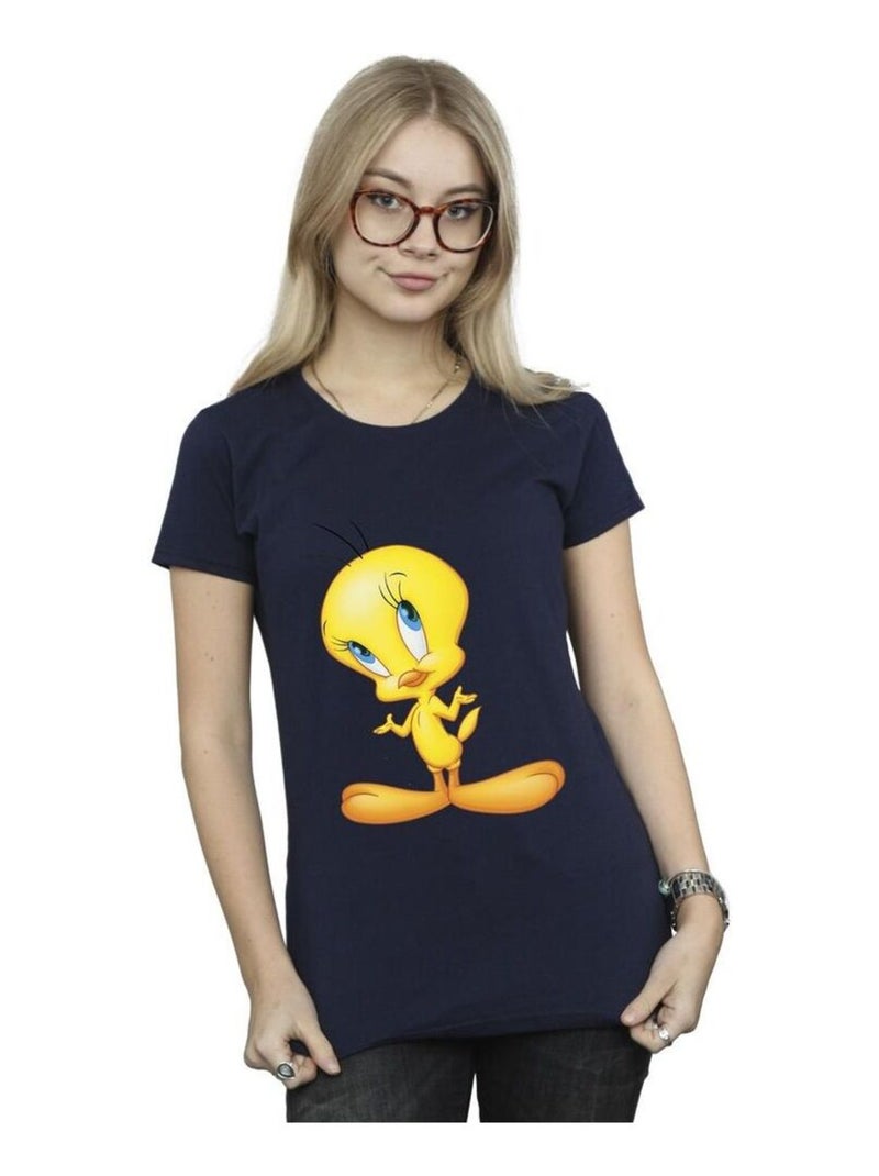 Looney Tunes - T-shirt motif Titi motif/style Debout Bleu marine - Kiabi