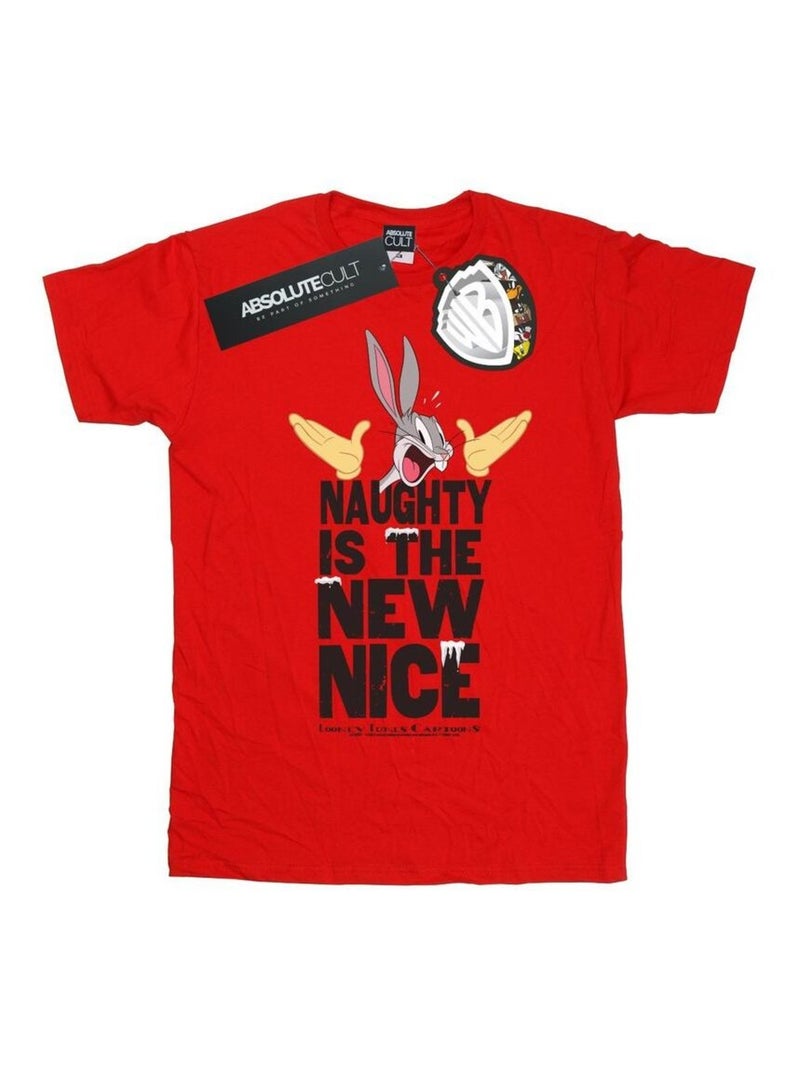 Looney Tunes - T-shirt NAUGHTY IS THE NEW NICE Rouge - Kiabi