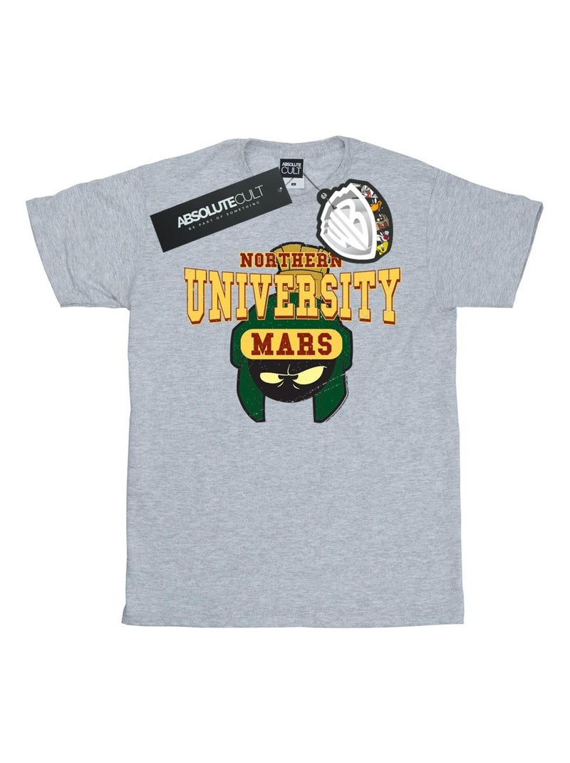 Looney Tunes - T-shirt NORTHERN UNIVERSITY OF MARS Gris chiné - Kiabi