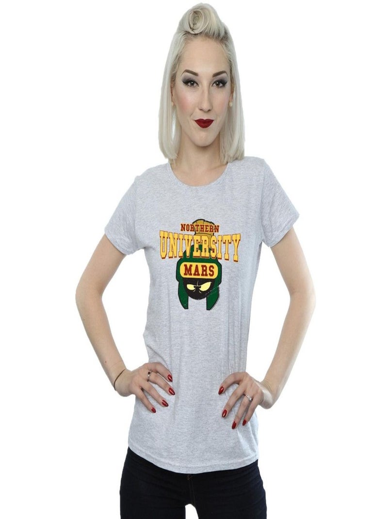 Looney Tunes - T-shirt NORTHERN UNIVERSITY OF MARS Gris chiné - Kiabi
