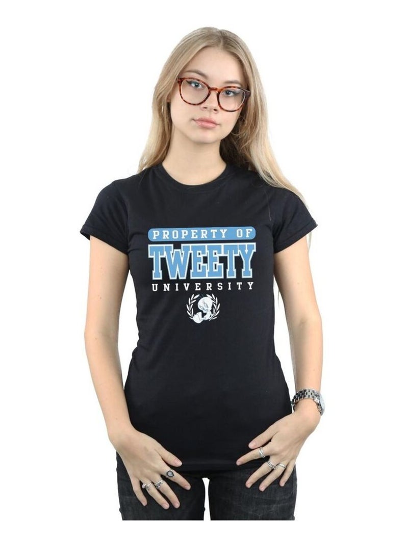Looney Tunes - T-shirt PROPERTY OF UNIVERSITY Noir - Kiabi