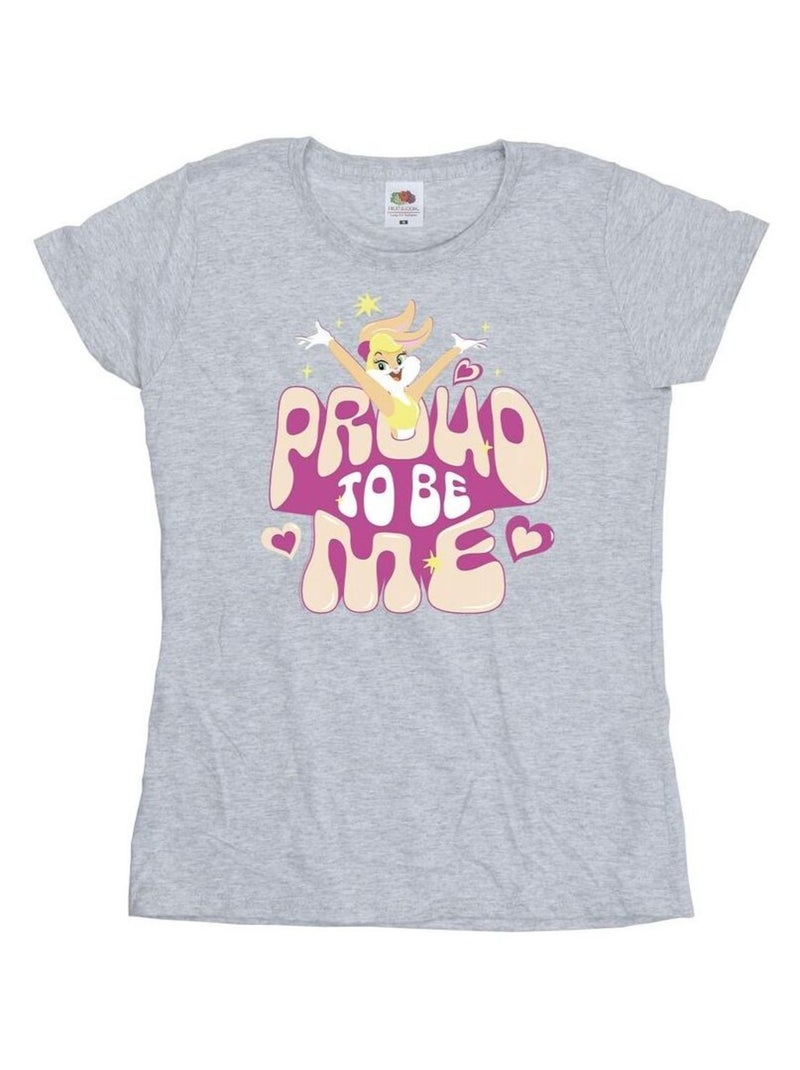 Looney Tunes - T-shirt PROUD TO BE ME Gris chiné - Kiabi