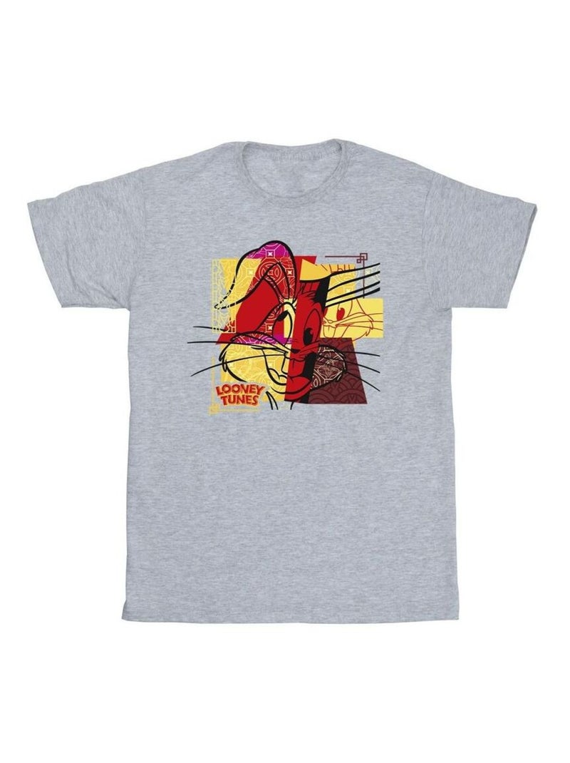 Looney Tunes - T-shirt RABBIT NEW YEAR Gris chiné - Kiabi