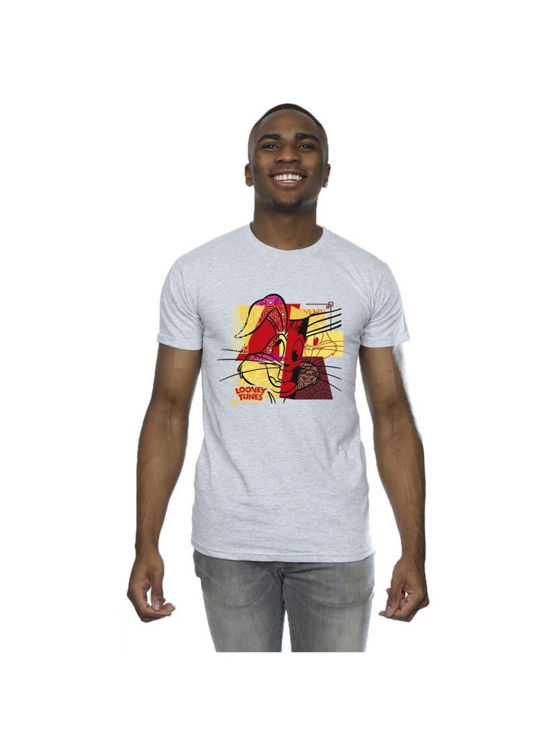 Looney Tunes - T-shirt RABBIT NEW YEAR Gris chiné - Kiabi