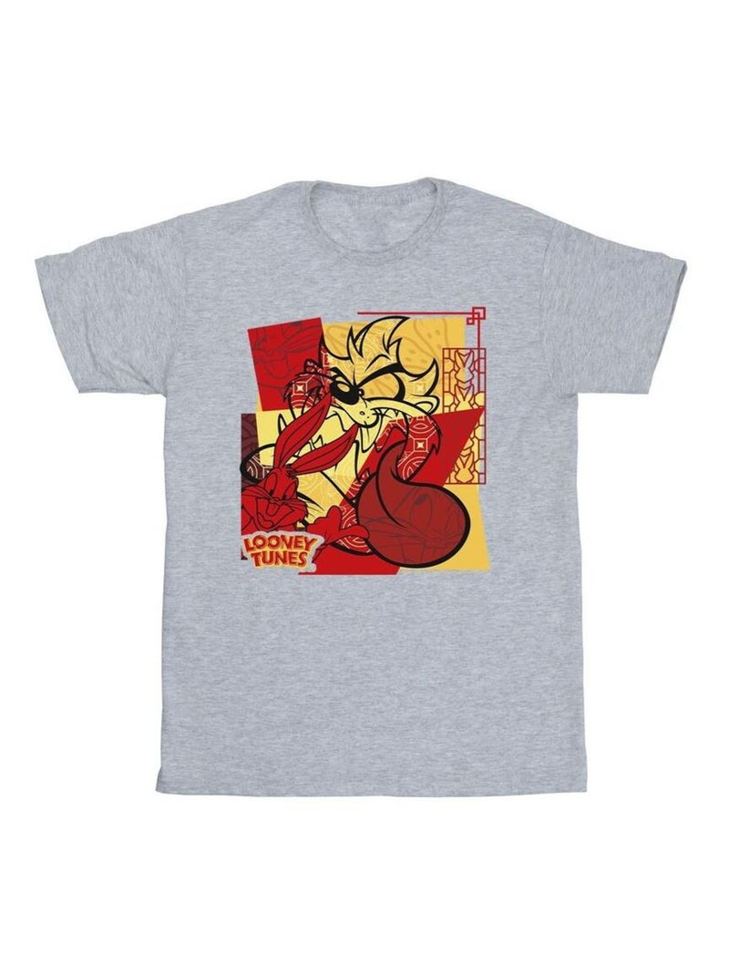 Looney Tunes - T-shirt RABBIT NEW YEAR Gris chiné - Kiabi