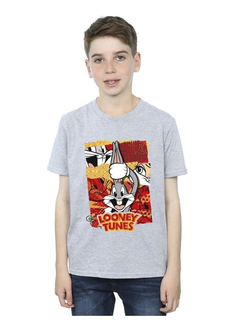 Looney Tunes - T-shirt RABBIT NEW YEAR Gris chiné - Kiabi
