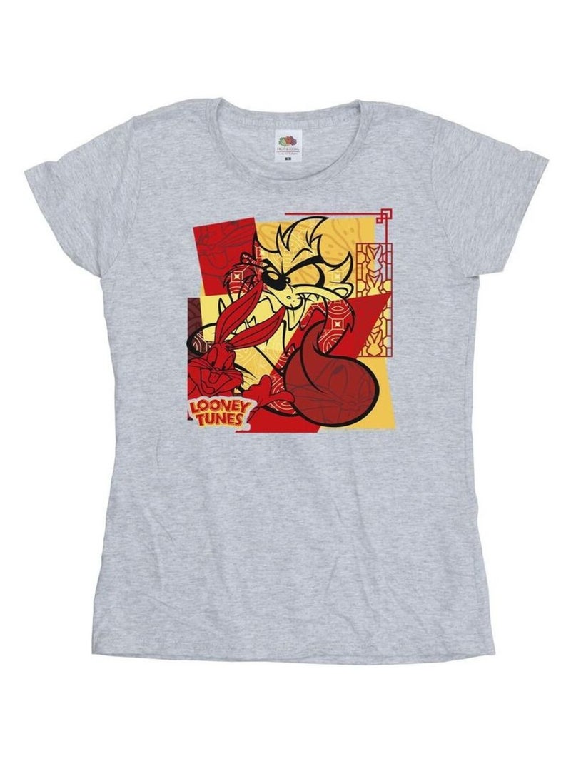 Looney Tunes - T-shirt RABBIT NEW YEAR Gris chiné - Kiabi
