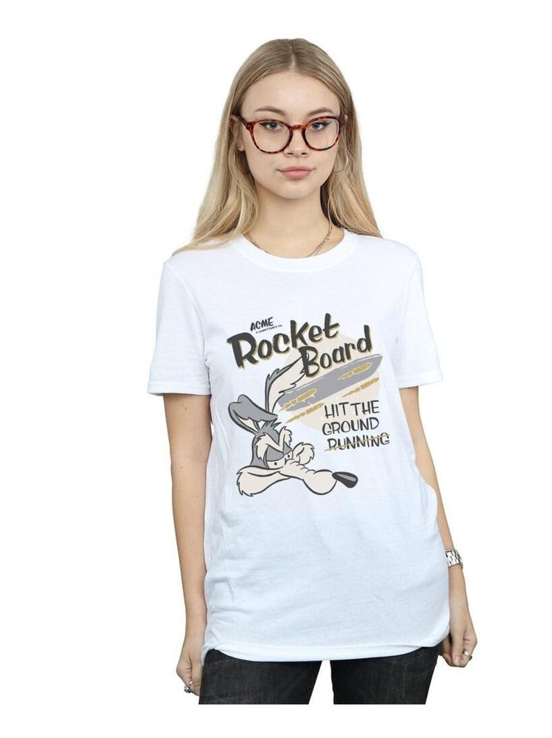 Looney Tunes - T-shirt ROCKET BOARD Blanc - Kiabi