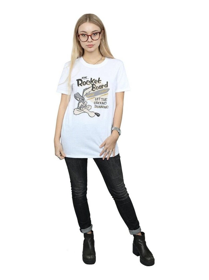 Looney Tunes - T-shirt ROCKET BOARD Blanc - Kiabi