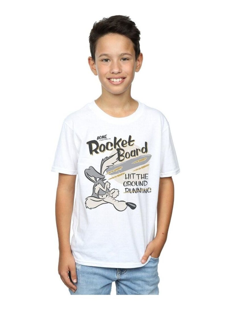 Looney Tunes - T-shirt ROCKET BOARD Blanc - Kiabi