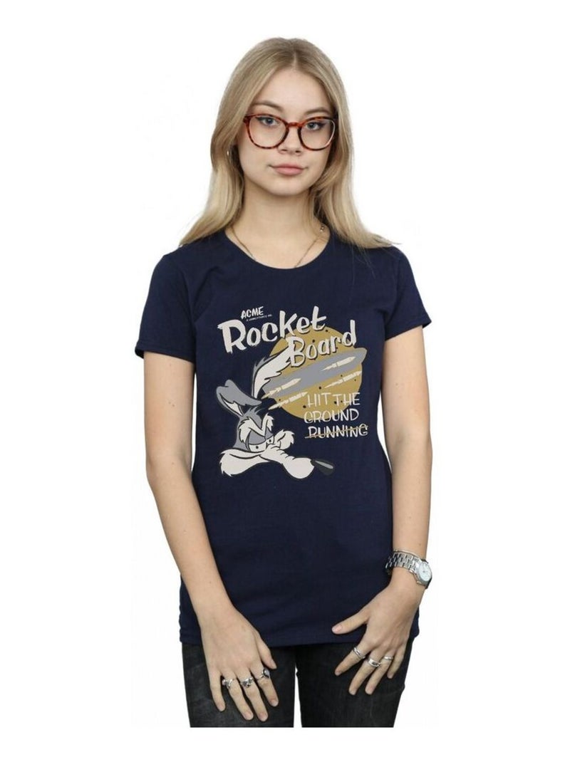 Looney Tunes - T-shirt ROCKET BOARD Bleu marine - Kiabi