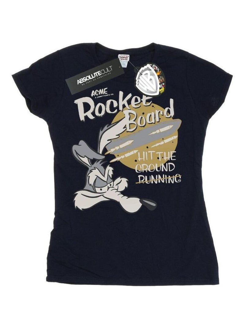 Looney Tunes - T-shirt ROCKET BOARD Bleu marine - Kiabi