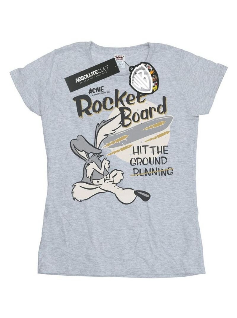 Looney Tunes - T-shirt ROCKET BOARD Gris chiné - Kiabi