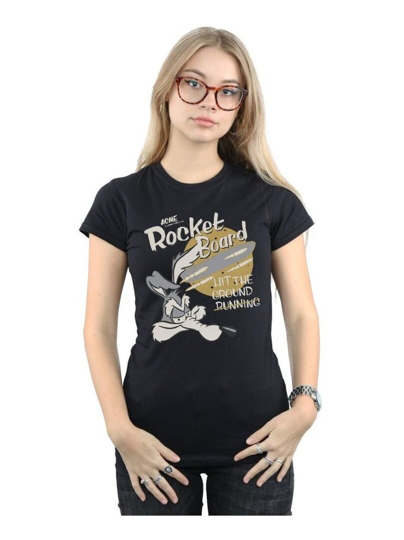 Looney Tunes - T-shirt ROCKET BOARD Noir - Kiabi