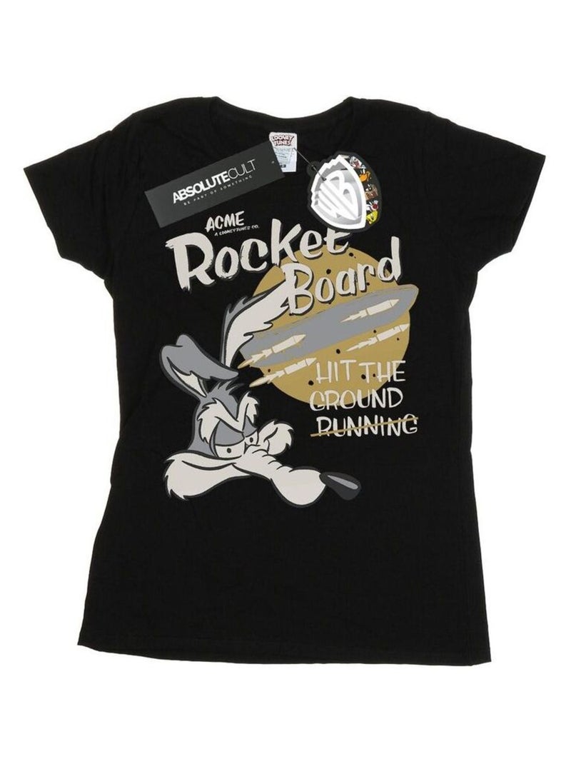 Looney Tunes - T-shirt ROCKET BOARD Noir - Kiabi