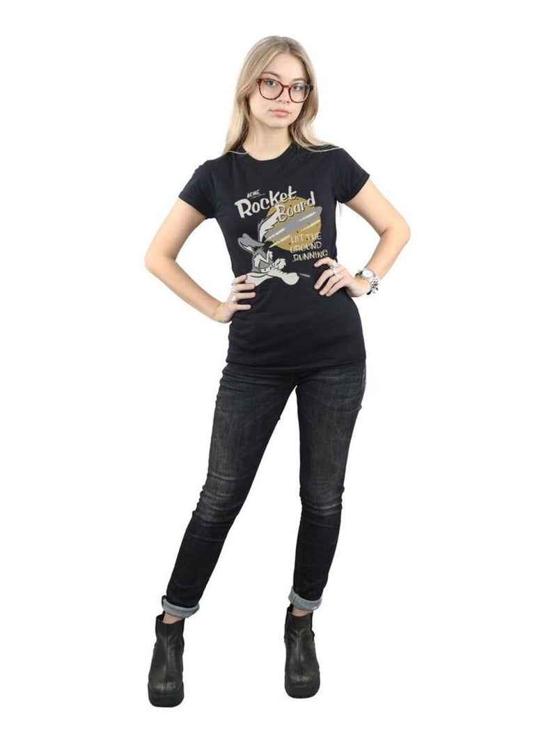 Looney Tunes - T-shirt ROCKET BOARD Noir - Kiabi