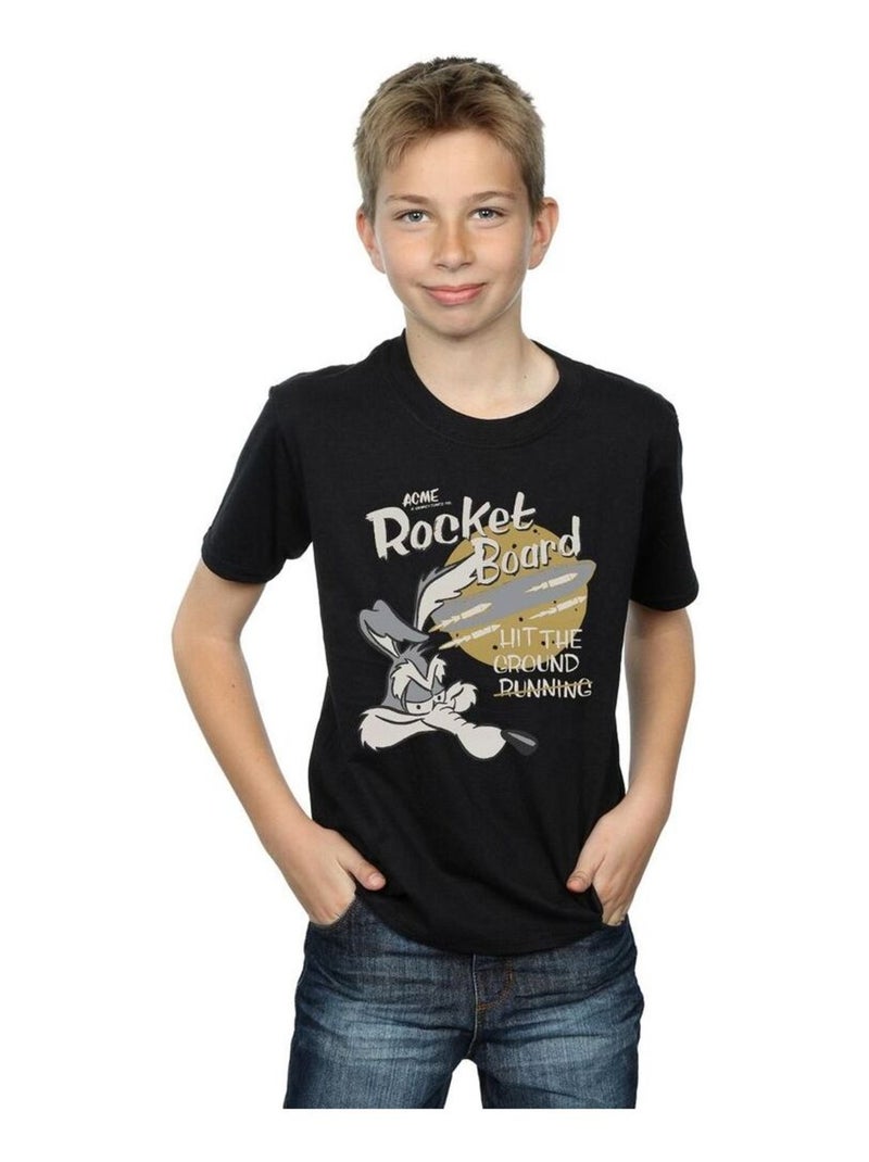 Looney Tunes - T-shirt ROCKET BOARD Noir - Kiabi
