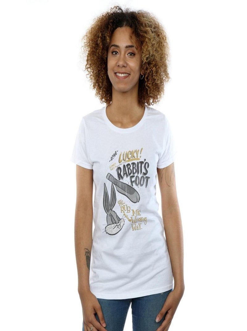 Looney Tunes - T-shirt RUB ME THE WRONG WAY Blanc - Kiabi
