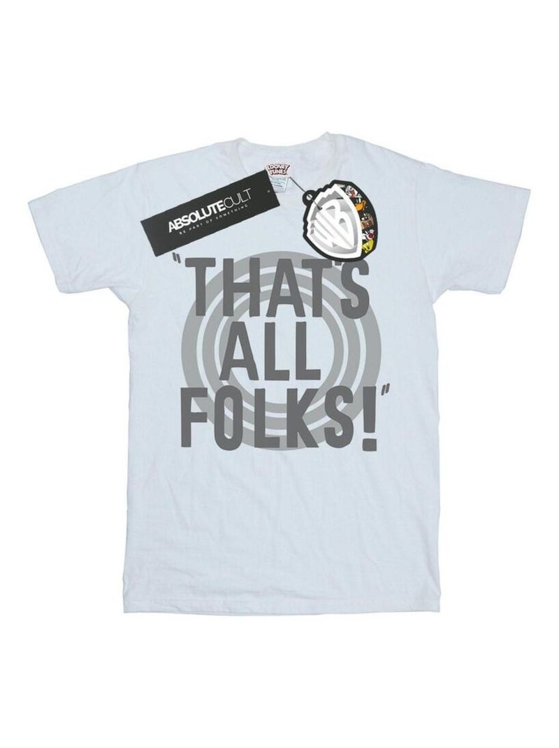 Looney Tunes - T-shirt THAT'S ALL FOLKS Blanc - Kiabi