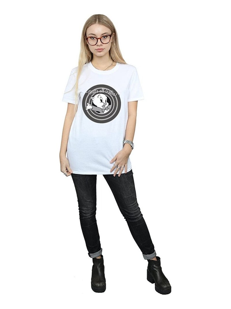 Looney Tunes - T-shirt THAT´S ALL FOLKS Blanc - Kiabi
