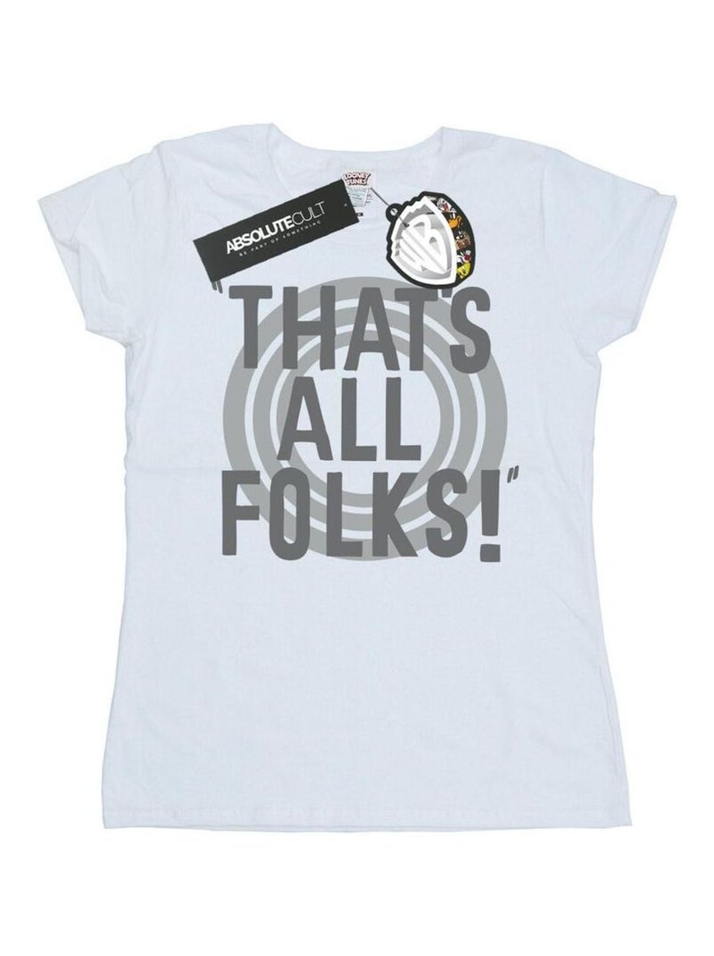 Looney Tunes - T-shirt THAT'S ALL FOLKS Blanc - Kiabi