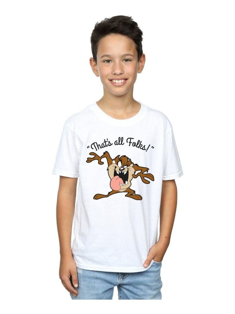 Looney Tunes - T-shirt THAT'S ALL FOLKS Blanc - Kiabi