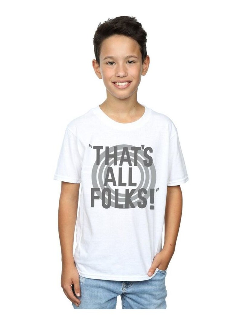 Looney Tunes - T-shirt THAT'S ALL FOLKS Blanc - Kiabi