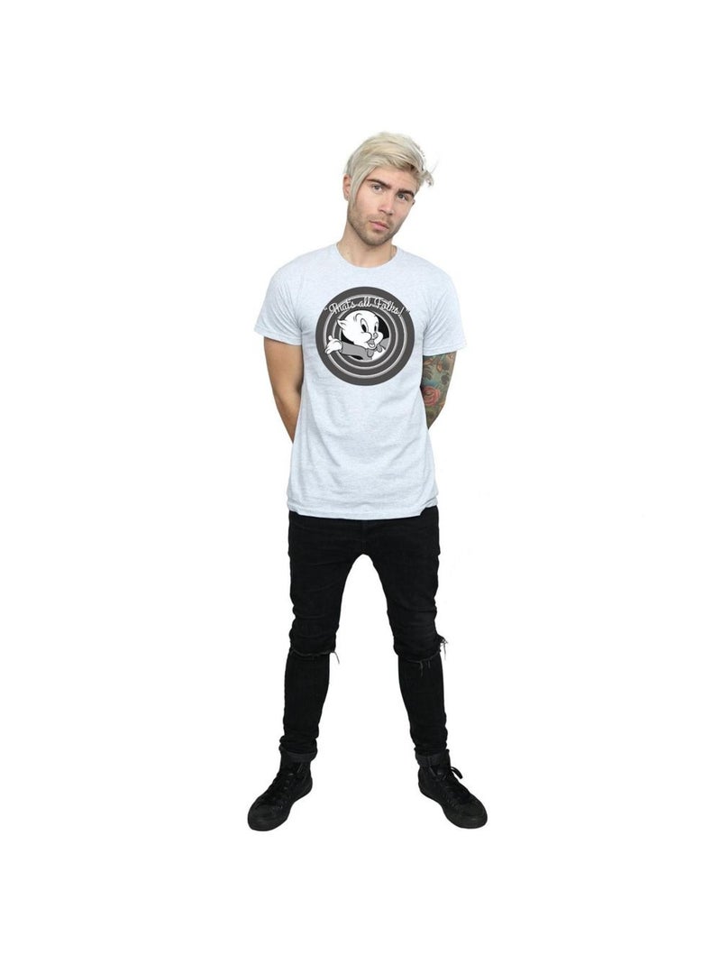 Looney Tunes - T-shirt THAT´S ALL FOLKS Gris chiné - Kiabi