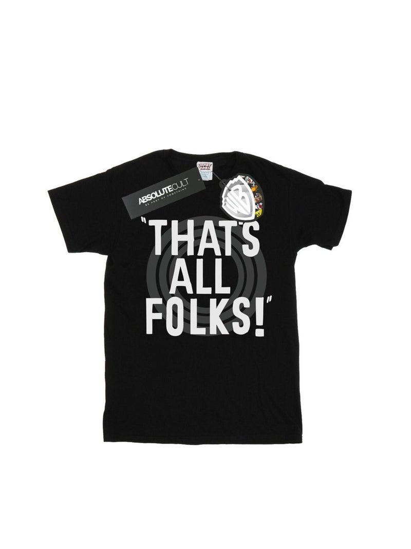 Looney Tunes - T-shirt THAT'S ALL FOLKS Noir - Kiabi