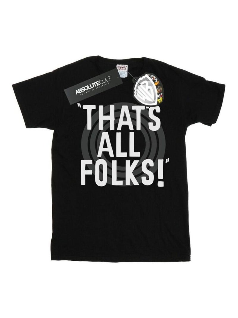 Looney Tunes - T-shirt THAT'S ALL FOLKS Noir - Kiabi
