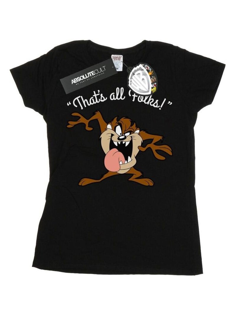 Looney Tunes - T-shirt THAT´S ALL FOLKS Noir - Kiabi