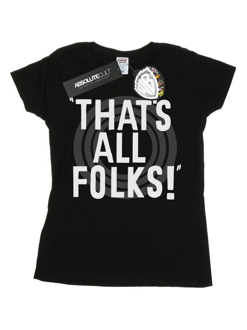Looney Tunes - T-shirt THAT'S ALL FOLKS Noir - Kiabi