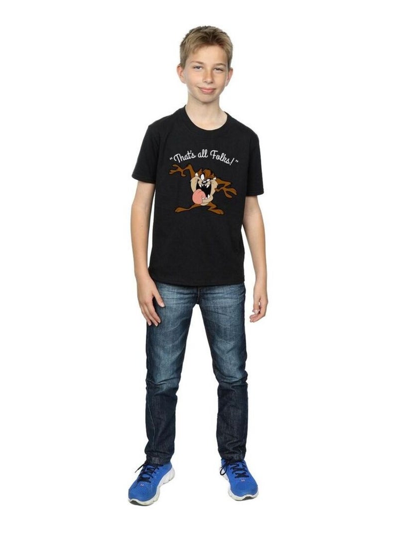 Looney Tunes - T-shirt THAT'S ALL FOLKS Noir - Kiabi