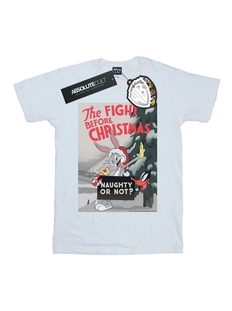 Looney Tunes - T-shirt THE FIGHT BEFORE CHRISTMAS Blanc - Kiabi