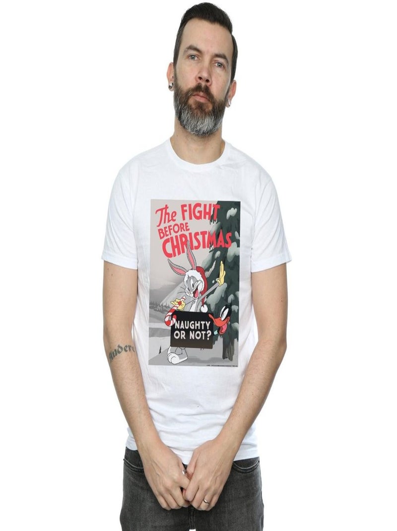 Looney Tunes - T-shirt THE FIGHT BEFORE CHRISTMAS Blanc - Kiabi